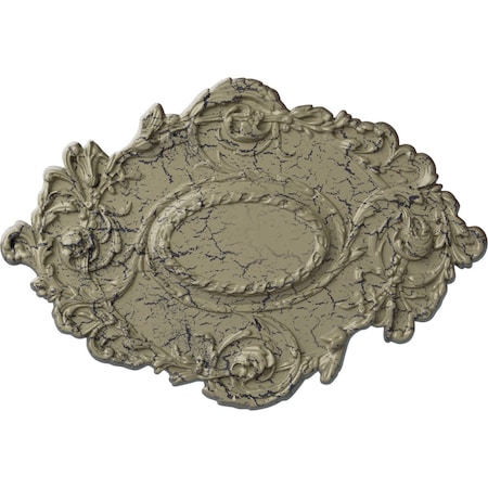 Ekena Millwork Kinsley Flowing Leaf Ceiling Medallion, Hand-Painted Castle Stone Crackle, 30 3/8"W x 20 3/4"H x 1"P CM30KICSC